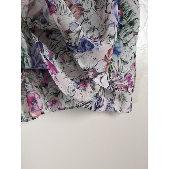 H&M Floral Print‎ Tank Layered Top Womens size 4 V Neck Spaghetti Strap Camisole - Picture 7 of 10